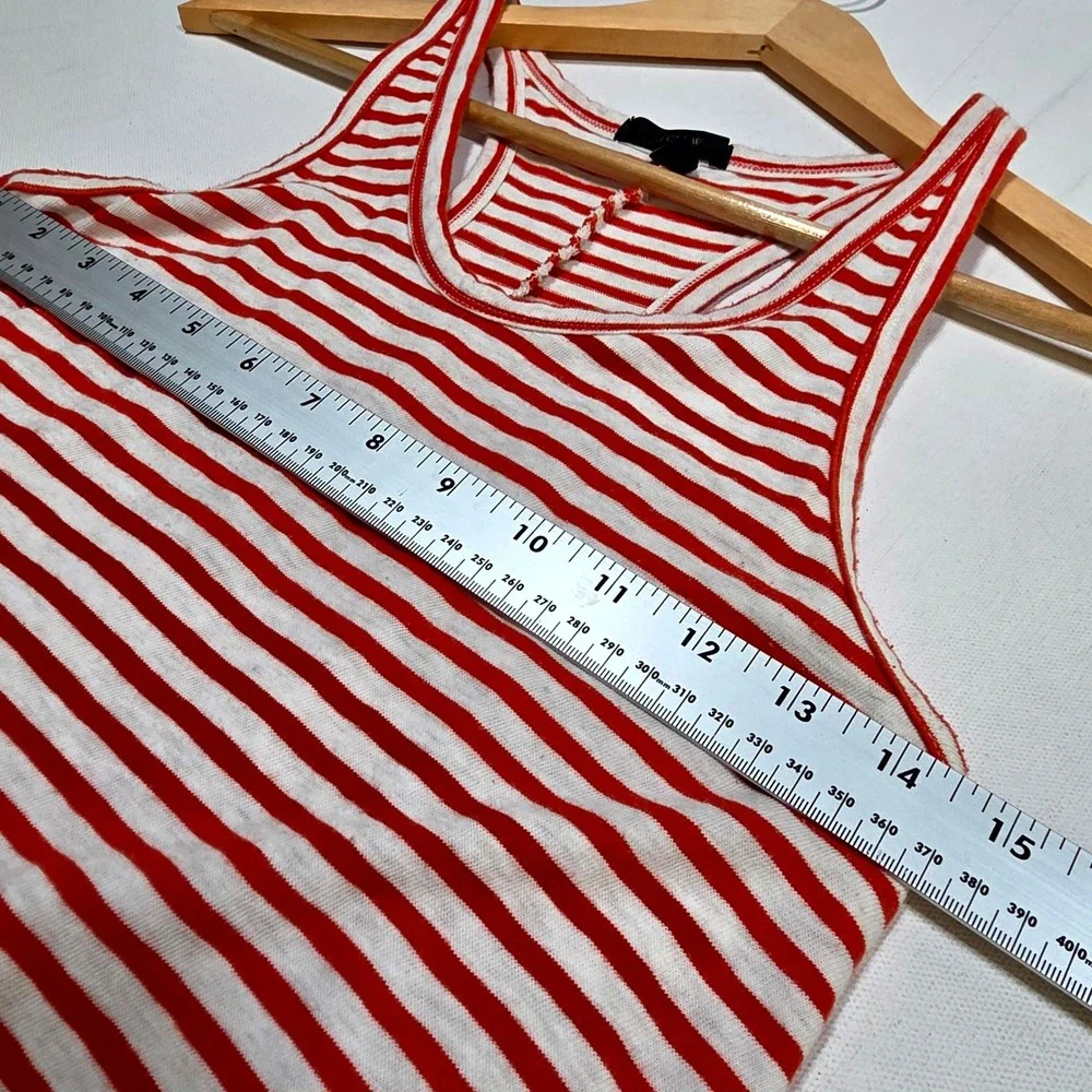 J. Crew Tank Dress Womens Small Red White Striped Racerback Summer Mini Casual